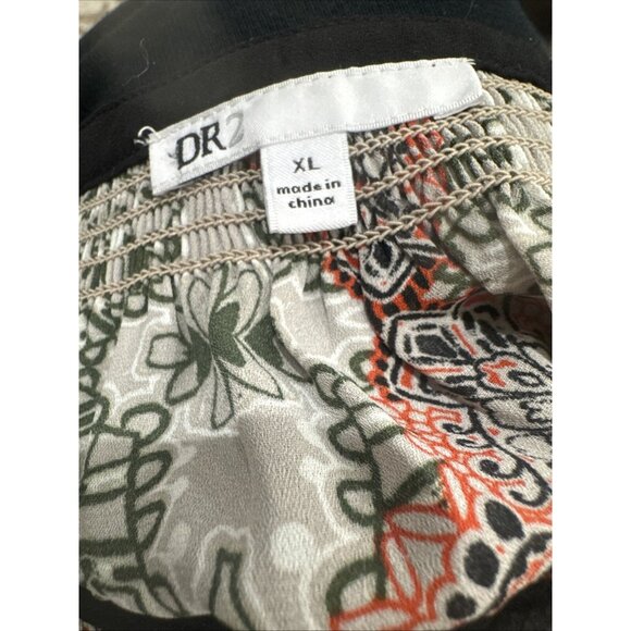 Dr2 Bohemian Paisley Tunic Top With Tassel Tie Neckline & Elastic Cuffs size xl - Picture 7 of 12